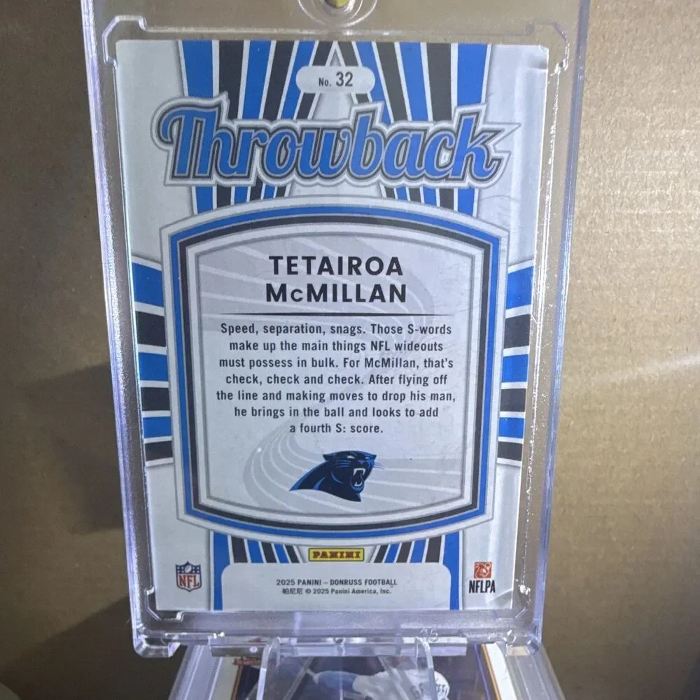 2025 Panini Donruss Rated Rookies Throwbacks Tetairoa McMillan RC #32